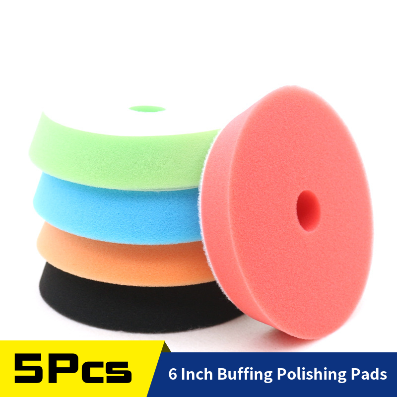 Polish Pad Set Buffer - Kit bantalan pemoles spons 6 inci